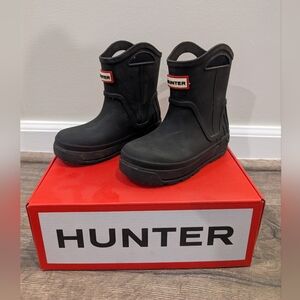 Hunter Toddler Size US 10 Georgey Rain Boots  Black Boy Girl UK 9 Pull On